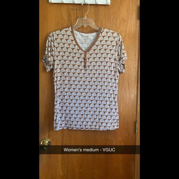 Little Sleepies Women’s Pajama Top- Rust Rainbow, M - Picture 1 of 1